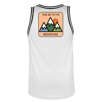 Take me to the Mountains - Men's Basketball Jersey - white/black - Back - AI Model Male 185 dark (185cm)