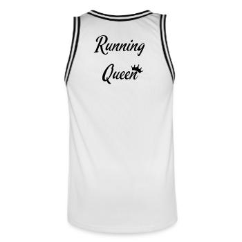 Running Queen - Men's Basketball Jersey - white/black - Back - AI Model Male 185 dark (185cm)