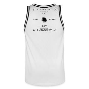 Alignment is a Form of Art - Männer Basketball-Trikot - Weiß/Schwarz - Hinten - AI Model Male 185 dark (185cm)