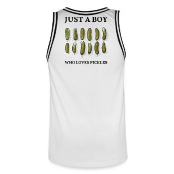 JUSTE UN GARÇON QUI ADORE LES CORNICHONS - Essiggurken - Maillot de basket Homme - blanc/noir - Dos - AI Model Male 185 dark (185cm)