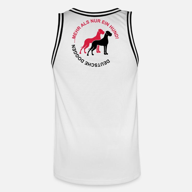 Dogues allemands - Plus qu'un chien - Maillot de basket Homme - blanc/noir