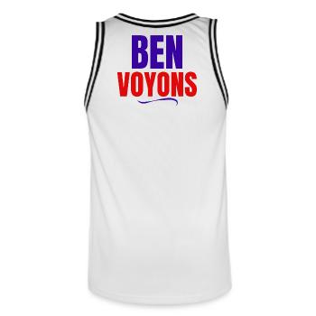 ben voyons, génération Z - Maillot de basket Homme - blanc/noir - Dos - AI Model Male 185 dark (185cm)