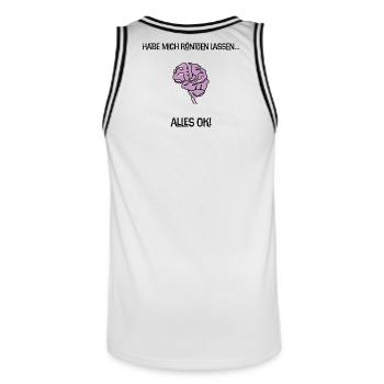 Habe mich röntgen lassen... Alles ok! Gehirn Witz - Männer Basketball-Trikot - Weiß/Schwarz - Hinten - AI Model Male 185 dark (185cm)