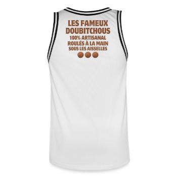 Noël joyeux Noël joyeuses fêtes - Maillot de basket Homme - blanc/noir - Dos - AI Model Male 185 dark (185cm)