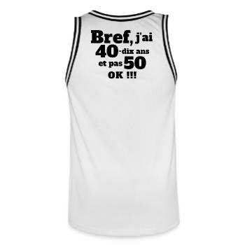 Birthday Humor, 50th Birthday, 50th Birthday - Men's Basketball Jersey - white/black - Back - AI Model Male 185 dark (185cm)