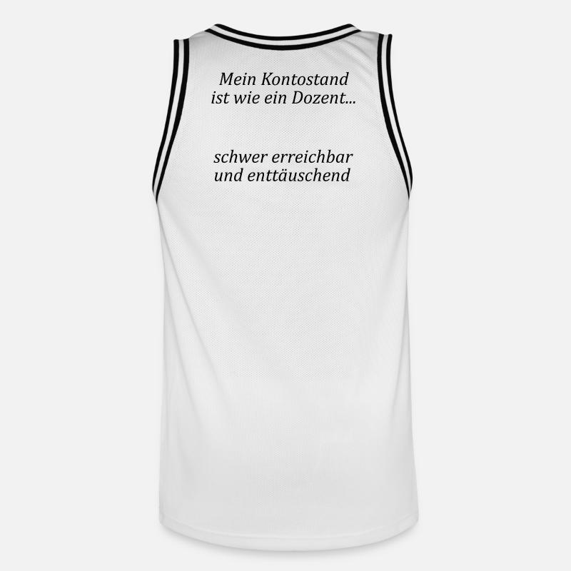 Unispruch "wie ein Dozent" Geschenk, Studenten - Männer Basketball-Trikot - Weiß/Schwarz