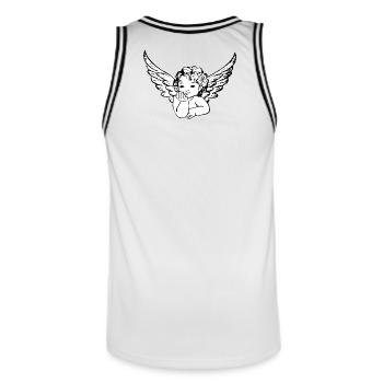 Ange avec des ailes - Maillot de basket Homme - blanc/noir - Dos - AI Model Male 185 dark (185cm)