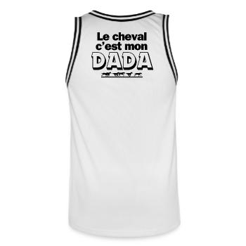 cheval, équitation, centre équestre - Maillot de basket Homme - blanc/noir - Dos - AI Model Male 185 dark (185cm)