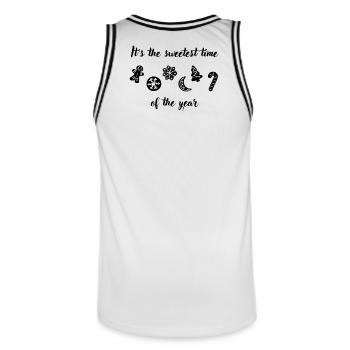 "It's the sweetest time of the year" Gingerbread - Men's Basketball Jersey - white/black - Back - AI Model Male 185 dark (185cm)