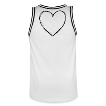 Heart love symbol gift birthday friendship - Men's Basketball Jersey - white/black - Back - AI Model Male 185 dark (185cm)