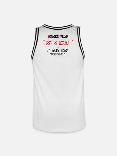 Meiner Frau ists egal - Männer Basketball-Trikot - Weiß/Schwarz