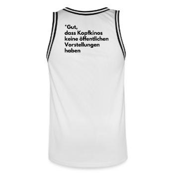 Mental cinemas - Men's Basketball Jersey - white/black - Back - AI Model Male 185 dark (185cm)