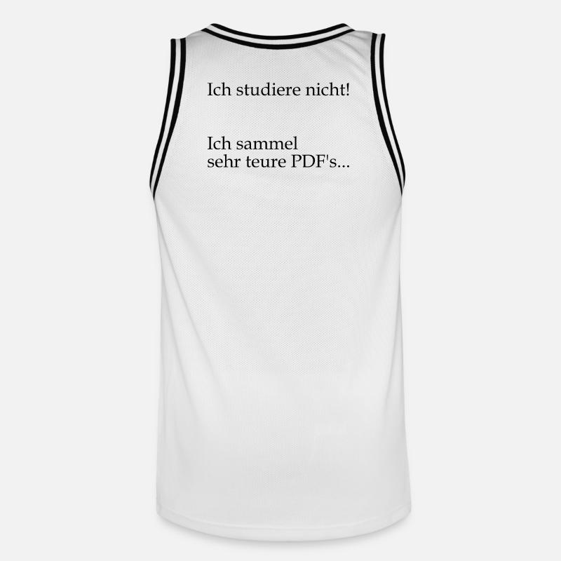 Unispruch "sehr teure PDFs" Geschenk, Studenten - Männer Basketball-Trikot - Weiß/Schwarz