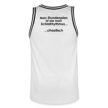 University Saying "Sleep Rhythm" Gift, Students - Men's Basketball Jersey - white/black - Back - AI Model Male 185 dark (185cm)