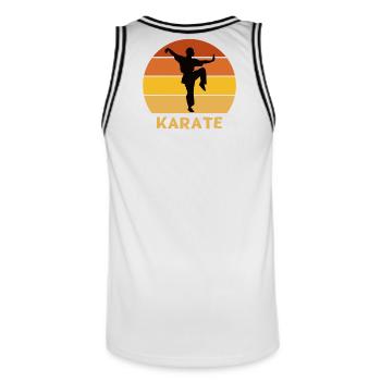 karaté, fan de karaté, faire du karaté - Maillot de basket Homme - blanc/noir - Dos - AI Model Male 185 dark (185cm)