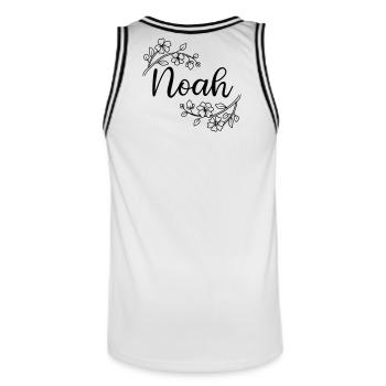 Noah | Name of Name | Vectorgraphic ! - Men's Basketball Jersey - white/black - Back - AI Model Male 185 dark (185cm)