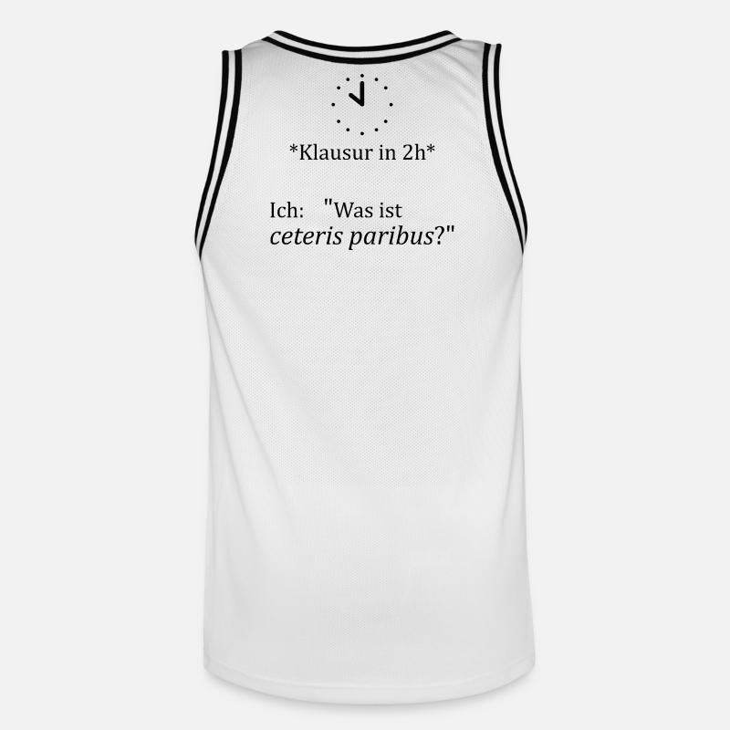 Unispruch "ceteris paribus" Geschenk, Studenten - Männer Basketball-Trikot - Weiß/Schwarz