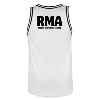 agriculture, agriculteur, paysan - Maillot de basket Homme - blanc/noir - Dos - AI Model Male 185 dark (185cm)