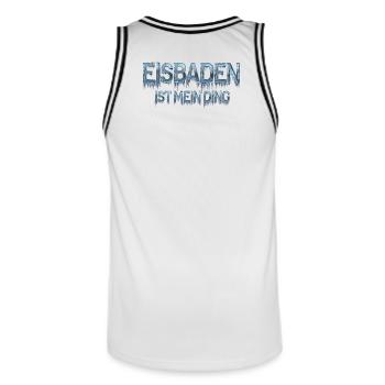 Ice bathing is my thing - Men's Basketball Jersey - white/black - Back - AI Model Male 185 dark (185cm)