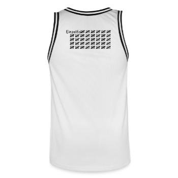 Einzelfall schwarz - Männer Basketball-Trikot - Weiß/Schwarz - Hinten - AI Model Male 185 dark (185cm)