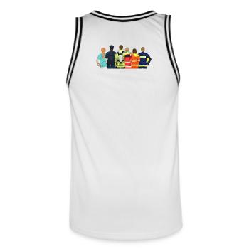 Aid organizations - HiOrg - Men's Basketball Jersey - white/black - Back - AI Model Male 185 dark (185cm)