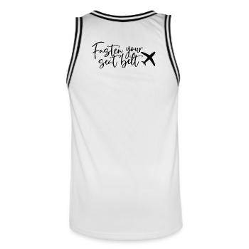 Fasting Your Belt - Men's Basketball Jersey - white/black - Back - AI Model Male 185 dark (185cm)
