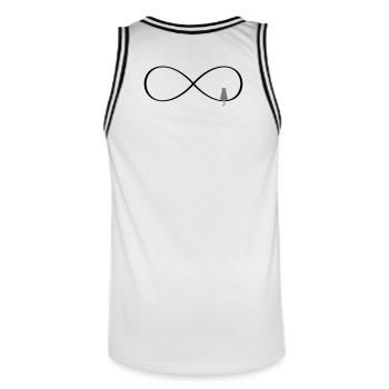 Unendlichkeit Katze Geschenk Katzen Liebe Zeichen - Männer Basketball-Trikot - Weiß/Schwarz - Hinten - AI Model Male 185 dark (185cm)