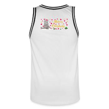 Kultiger Wolf Weihnachten, MÄHrry Christmähs Stern - Männer Basketball-Trikot - Weiß/Schwarz - Hinten - AI Model Male 185 dark (185cm)