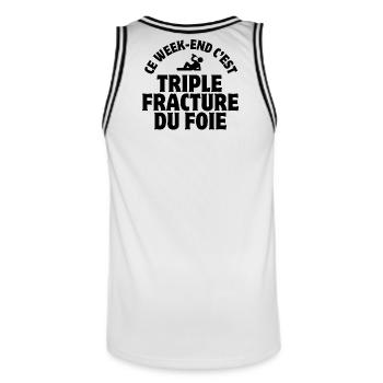 week-end, fiesta, EVG - Maillot de basket Homme - blanc/noir - Dos - AI Model Male 185 dark (185cm)