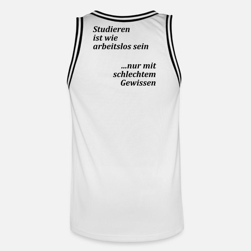 Unispruch "Studieren = arbeitslos" Studenten - Männer Basketball-Trikot - Weiß/Schwarz