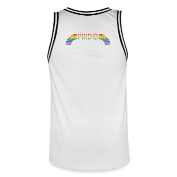 lgbtqi pride arc-en-ciel LGBT lgbtqi queer - Maillot de basket Homme - blanc/noir - Dos - AI Model Male 185 dark (185cm)
