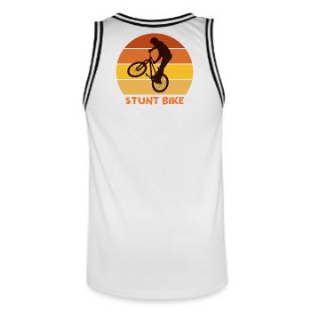bike, bike, bike cross - Men's Basketball Jersey - white/black - Back - AI Model Male 185 dark (185cm)
