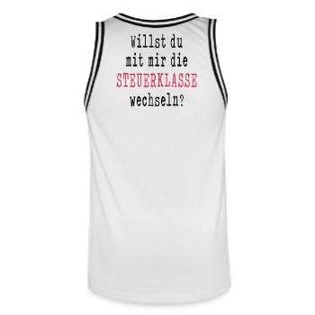 Marriage proposal engagement request wedding girlfriend - Men's Basketball Jersey - white/black - Back - AI Model Male 185 dark (185cm)