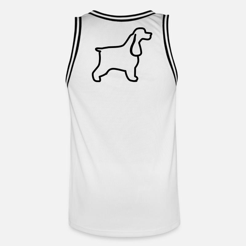 Plan cocker anglais - Maillot de basket Homme - blanc/noir
