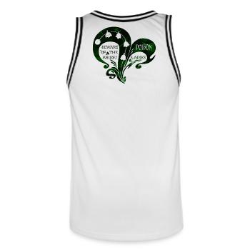 Beauté toxique des bois – Muguet-de-vallée vintage - Maillot de basket Homme - blanc/noir - Dos - AI Model Male 185 dark (185cm)