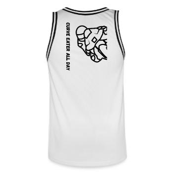 Chemise de moto - Maillot de basket Homme - blanc/noir - Dos - AI Model Male 185 dark (185cm)