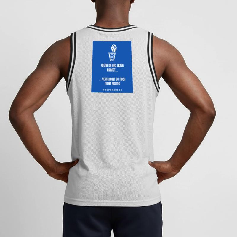Lesen oder Verteidigen Spruch Hoopsrausch Männer Basketball-Trikot