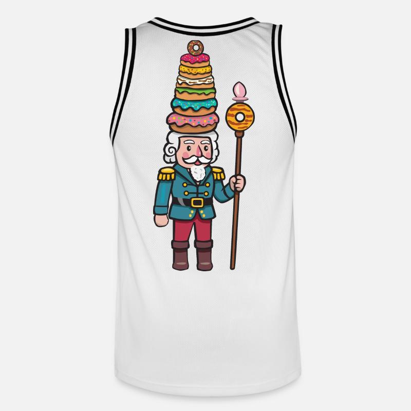 Donut-Cracker Nussknacker - Männer Basketball-Trikot - Weiß/Schwarz