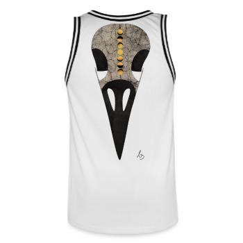 Rabenschadel Mondzyklus - Männer Basketball-Trikot - Weiß/Schwarz - Hinten - AI Model Male 185 dark (185cm)
