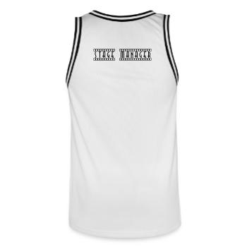 Stage_Manager - Maillot de basket Homme - blanc/noir - Dos - AI Model Male 185 dark (185cm)