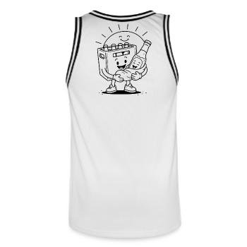 Kasti and Bierli Casual - Men's Basketball Jersey - white/black - Back - AI Model Male 185 dark (185cm)
