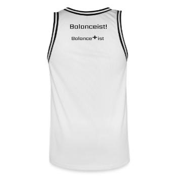 Balancist #New 7 b/w - Men's Basketball Jersey - white/black - Back - AI Model Male 185 dark (185cm)