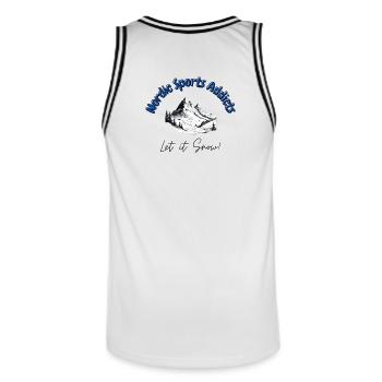 Nordic Sports Addicts - Let it Snow - Maillot de basket Homme - blanc/noir - Dos - AI Model Male 185 dark (185cm)