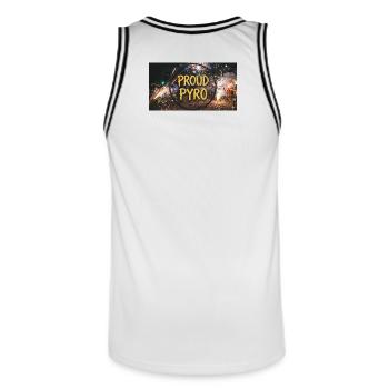 Fier de Pyro ! - Maillot de basket Homme - blanc/noir - Dos - AI Model Male 185 dark (185cm)
