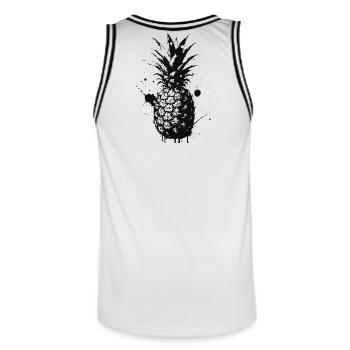 Pineapple Spray Black - Men's Basketball Jersey - white/black - Back - AI Model Male 185 dark (185cm)
