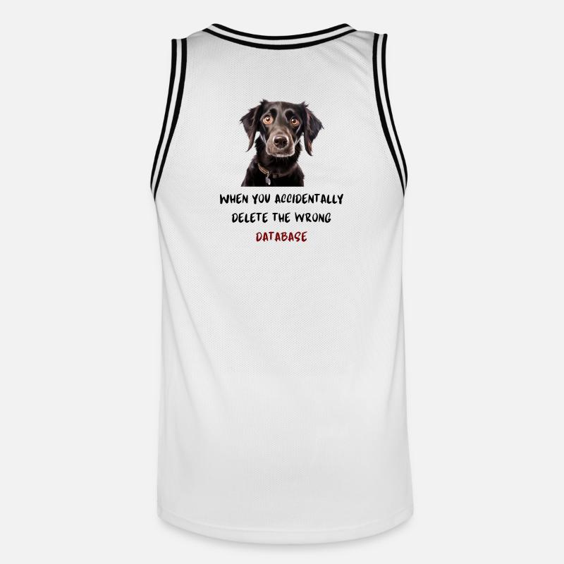 When you accidentally delete the wrong database - Men's Basketball Jersey - white/black