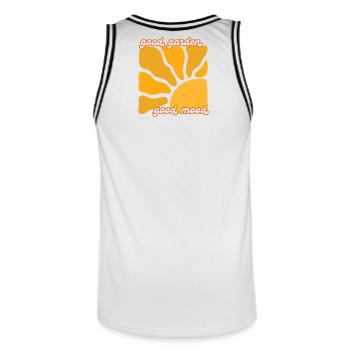good garden good mood T-Shirt - Männer Basketball-Trikot - Weiß/Schwarz - Hinten - AI Model Male 185 dark (185cm)