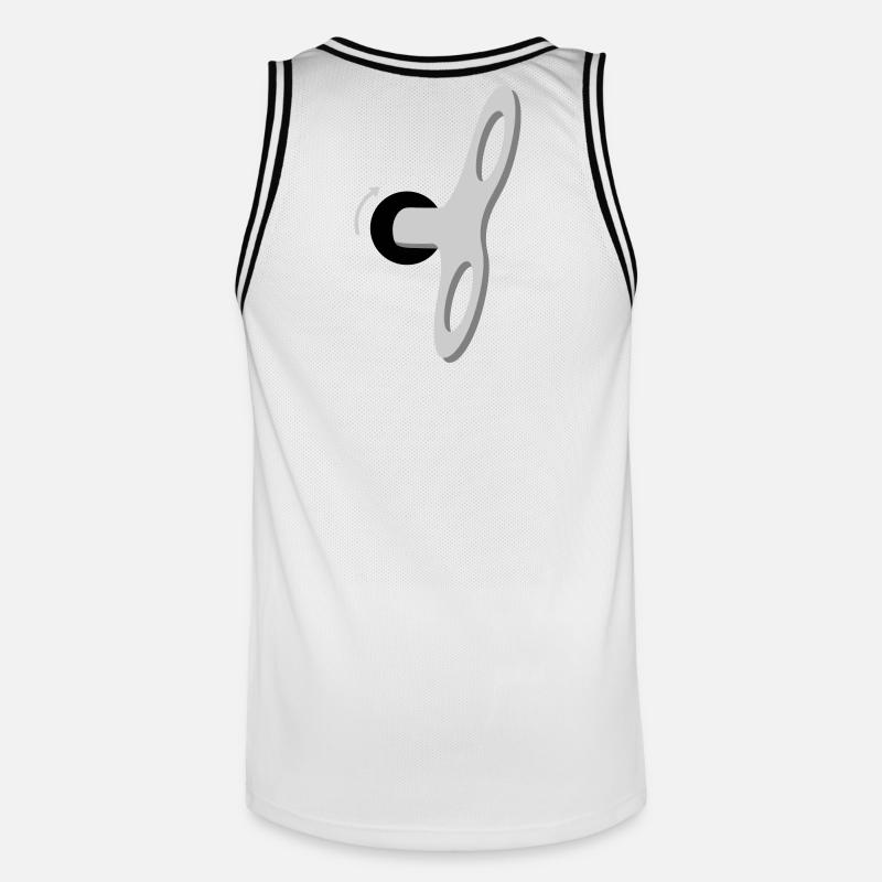 L'Humain est une machine - Maillot de basket Homme - blanc/noir