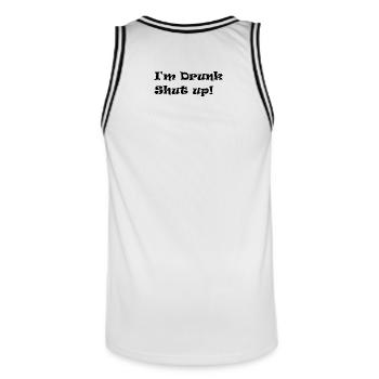 Je suis ivre - Maillot de basket Homme - blanc/noir - Dos - AI Model Male 185 dark (185cm)