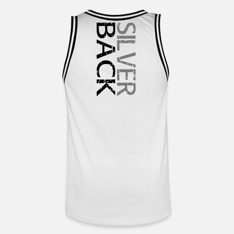 SILVERBACK (Zweizeilig) - Männer Basketball-Trikot - Weiß/Schwarz